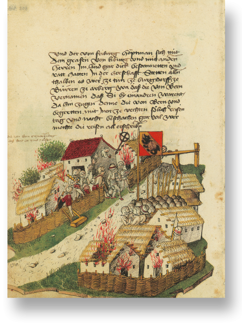 p. 208: Die Berner verwüsten das Schwarzenburger Land als Rache für deren Unterstützung der Freiburger beim Raubzug auf den Längenberg.