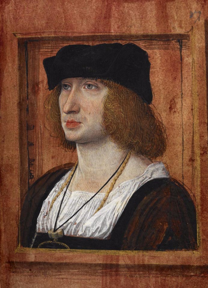 Portrait of Pierre Sala, Stowe MS 955, f. 17r