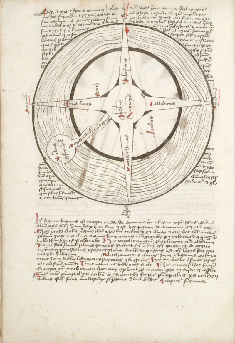 Huntington Library HM 83 folio 10v prophecy map 1600-1606