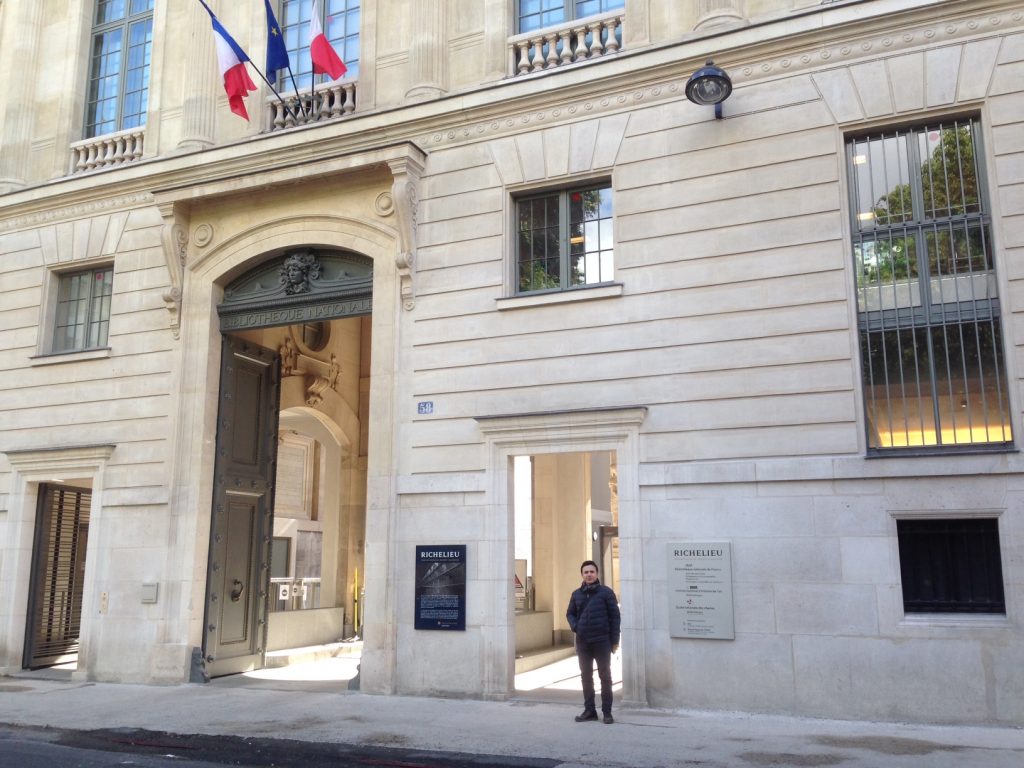 Me at the Entrance of the Bibliothèque Nationale de France