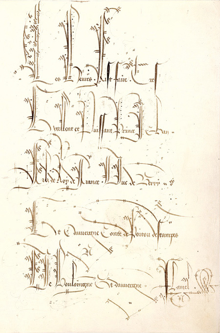 Ex-libris on f. 1r from the Belles Heures of Jean de Berry