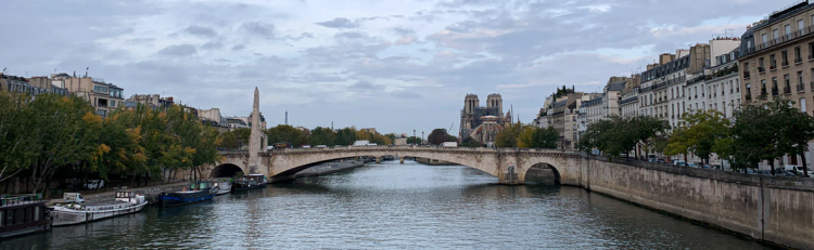 The Seine river and the cathedral of Notre-Dame