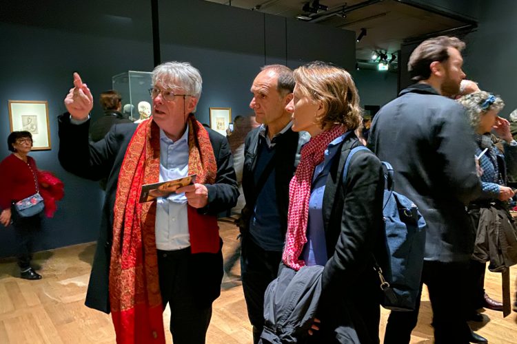 Eberhard König, Giacomo Cecchetti and Charlotte Kramer at the Leonardo da Vinci Exhibition in the Louvre Museum