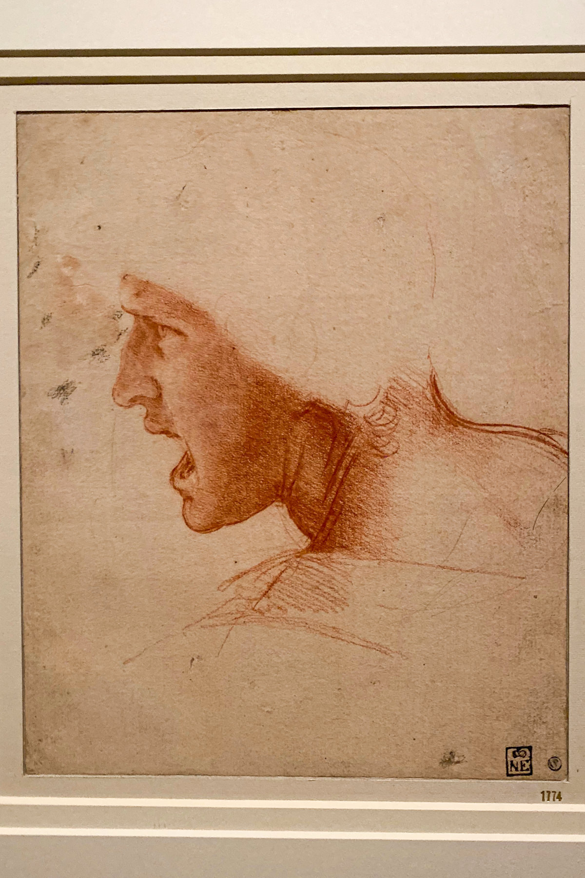 Leonardo da Vinci Exhibition in the Louvre Museum: Study for the Head of a Soldier in the Battle of Anghiari