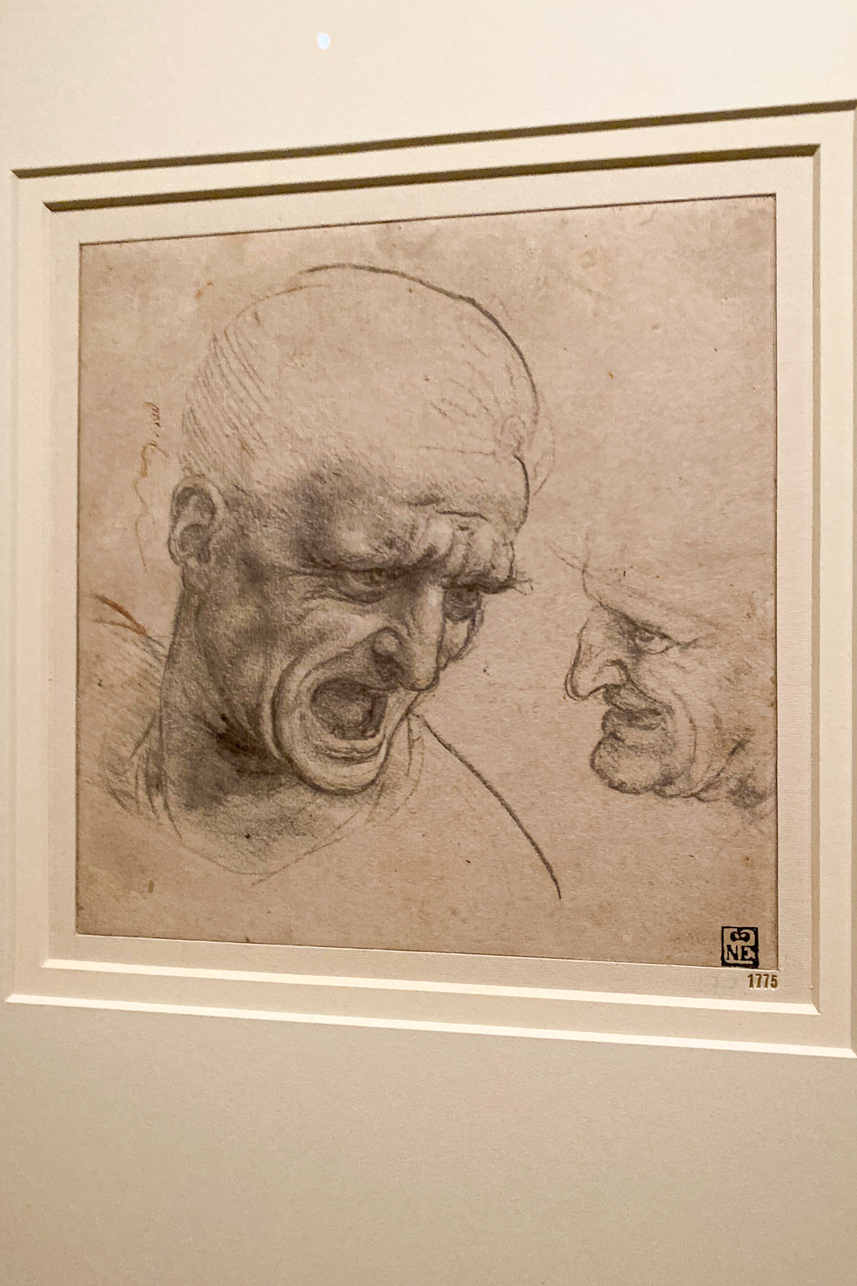 Leonardo da Vinci Exhibition in the Louvre Museum: Study of Two Warriors Heads for the Battle of Anghiari